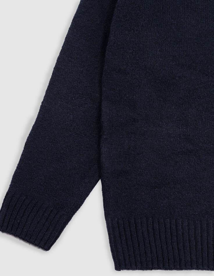 Boy's fluffy knit navy sweater-4 Boy's fluffy knit navy sweater-4