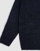 Boy's fluffy knit navy sweater-4 Boy's fluffy knit navy sweater-4