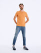 Polo IKKS mandarine et beige Homme-4