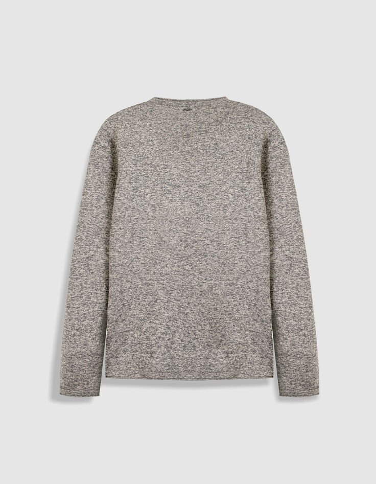 Pull manches longues kaki tricot moulin&eacute; Homme-7