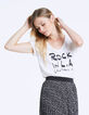 Women’s "Rock in L.A" cotton V-neck T-shirt-2