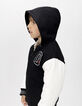 Blouson réversible esprit teddy noir et gris garçon-4