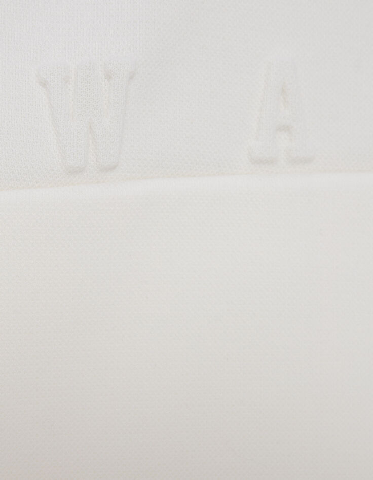 Sudadera blanco roto felpa piqué logo relieve niño-7