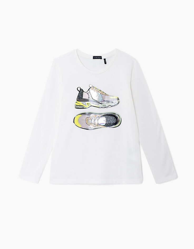 Camiseta blanco roto con visuales deportivas niña-2 Camiseta blanco roto con visuales deportivas niña-2