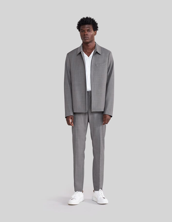 Men’s mink semi-plain fabric TRAVEL SUIT jacket - IKKS