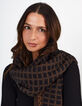 I.Code fawn and black checkerboard jacquard scarf-1