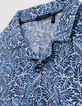 Chemise marine imprimé feuilles garçon-4