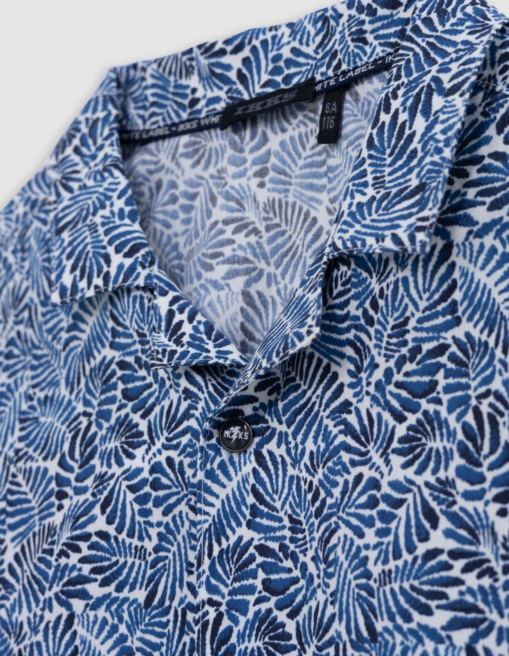 Chemise marine imprimé feuilles garçon-4