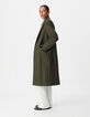 Manteau long droit kaki lainage Femme-2