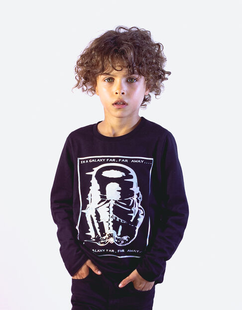 T-shirt noir visuel Stormtrooper IKKS - STAR WARS™ garçon