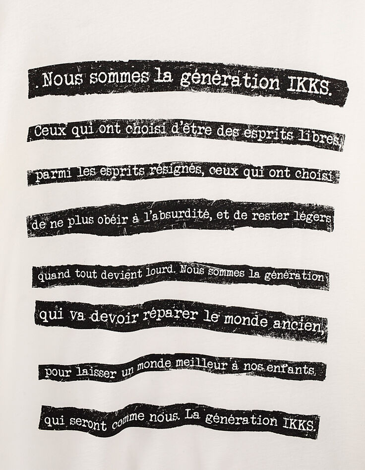 Gebroken wit T-shirt Manifesto 1440 Leather Story Heren-3