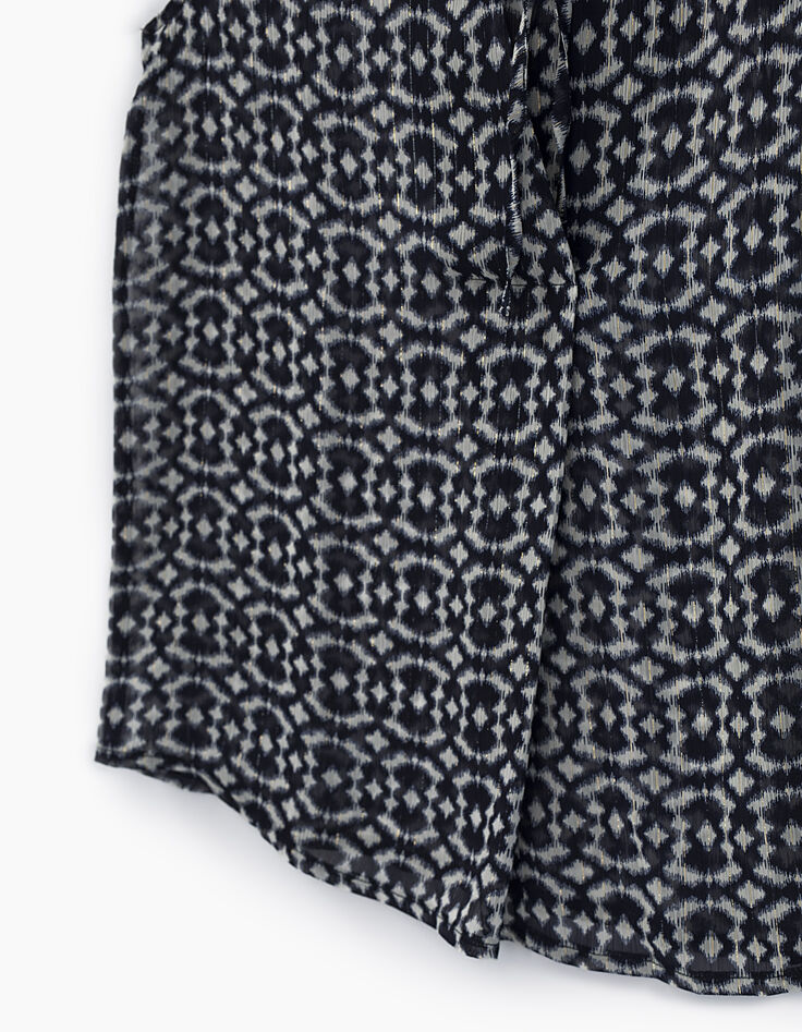 Top sans manches en voile imprimé géométrique femme-3