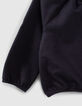 Baby girls’ navy cardigan with elasticated collar-4