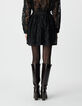Jupe courte noire tout dentelle Femme-5
