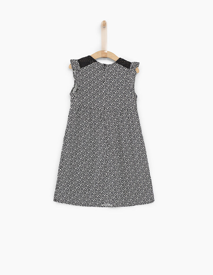 Jurk met zwarte hartjesprint voor meisjes-3