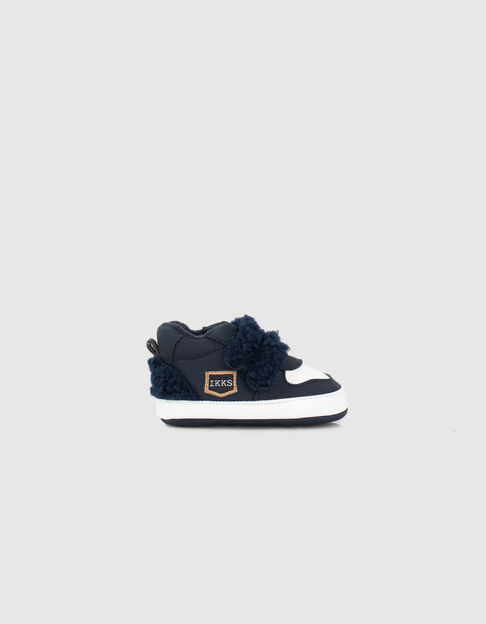 Navy sneakers met velcro Sherpa babyjongens - IKKS