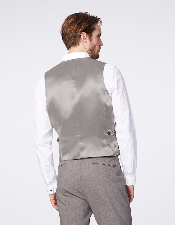 Men’s mink Prince of Wales check waistcoat -4 Men’s mink Prince of Wales check waistcoat -4