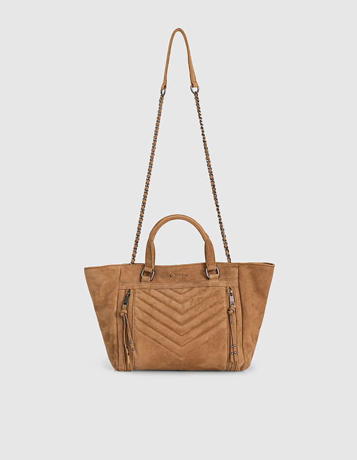 Sac cabas LE 1440 MEDIUM SABLE en cuir de chèvre velours femme-6