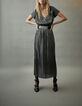 Women’s silver pleated long dress-6
