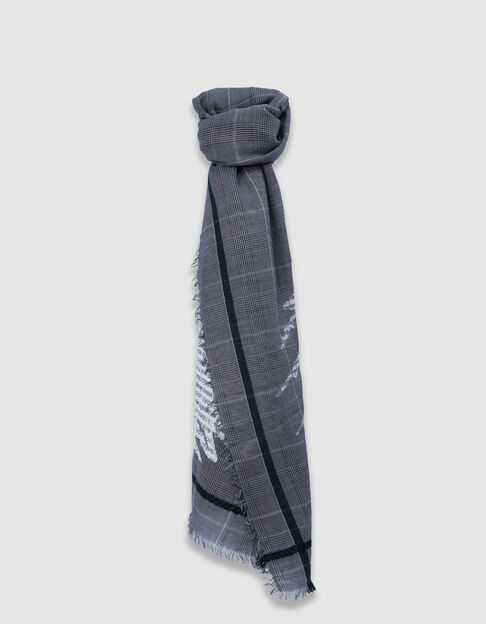 Fular gris Príncipe de Gales bordado mujer - IKKS
