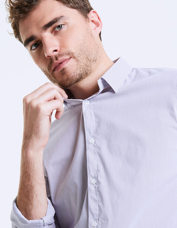 Camisa slim rayas finas shadow Hombre-1 Camisa slim rayas finas shadow Hombre-1