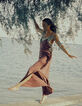 Women's dusty pink long dress with lace detail and thin straps-2