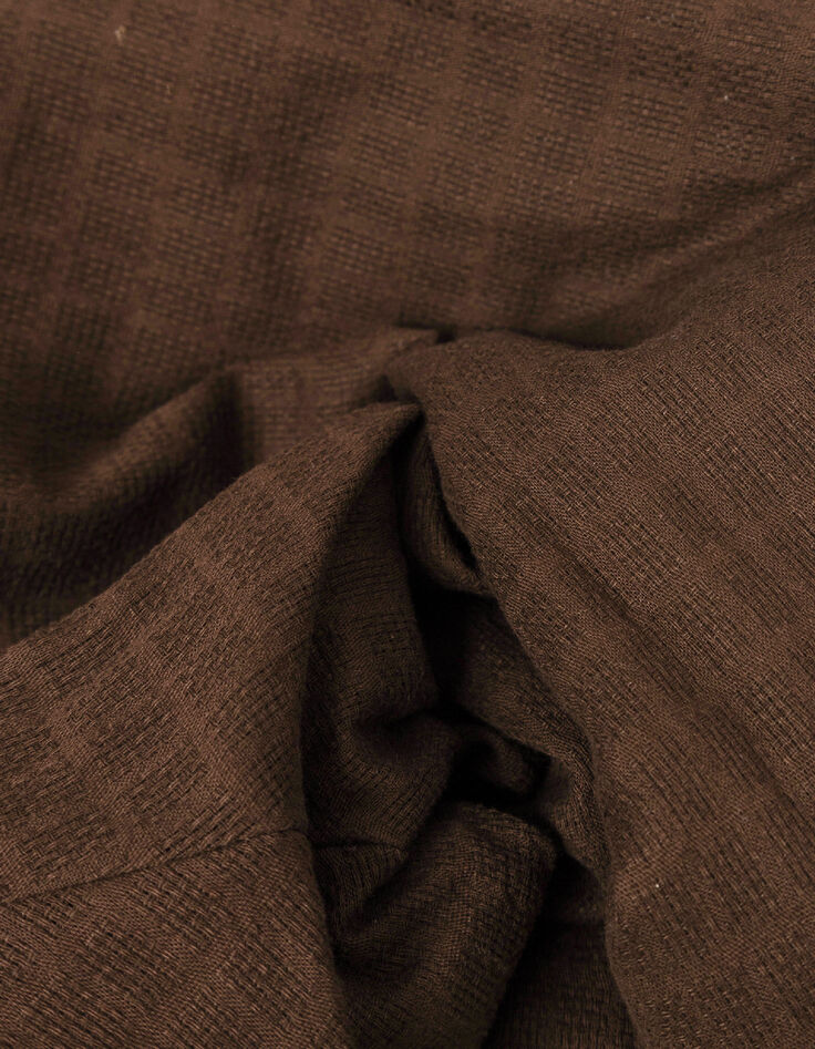 Blouson bomber marron tissu relief Homme-10