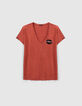 Damen-T-Shirt mit Glitzermund und Stickerei-5