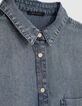 Camisa tencel azul delavado bolsillo mujer-3