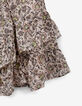 Jupe beige asymétrique imprimé fleurs à volants en viscose ecovero® fille-6