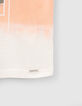 T-shirt blanc bio deep dye rose orange visuel vintage fille-3