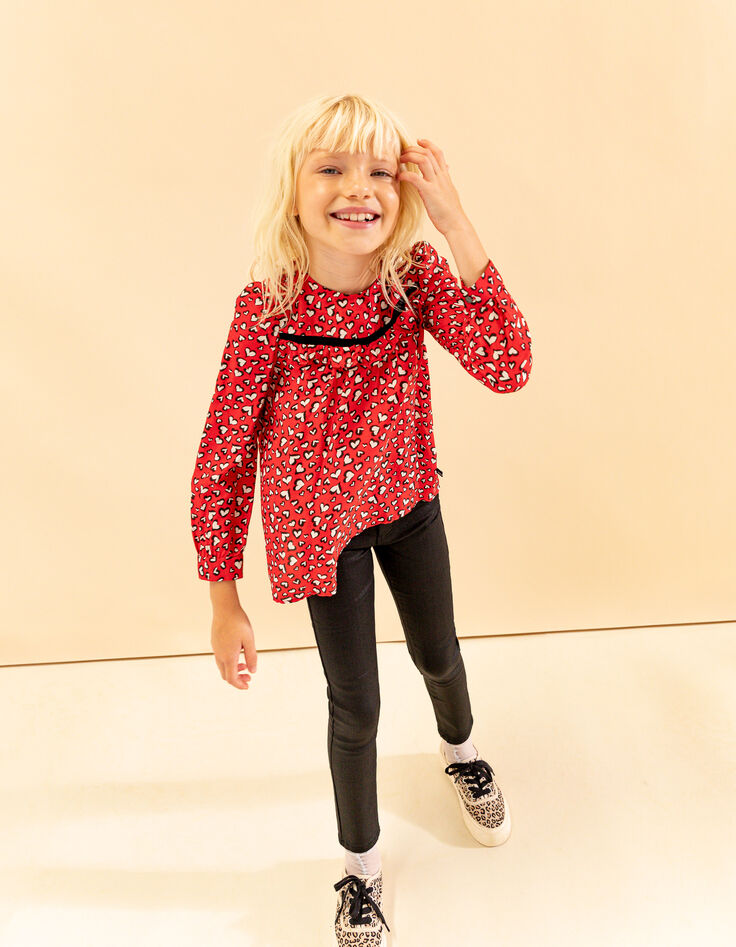 Blusa roja corazones mini me niña-2