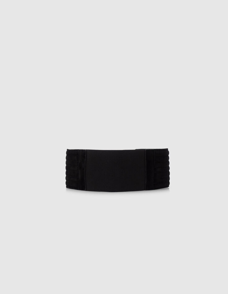 Brede zwarte riem suèdeleer voor jurken Dames-3