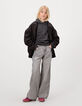 Grau gewaschene Mädchen-Large-Jeans-1
