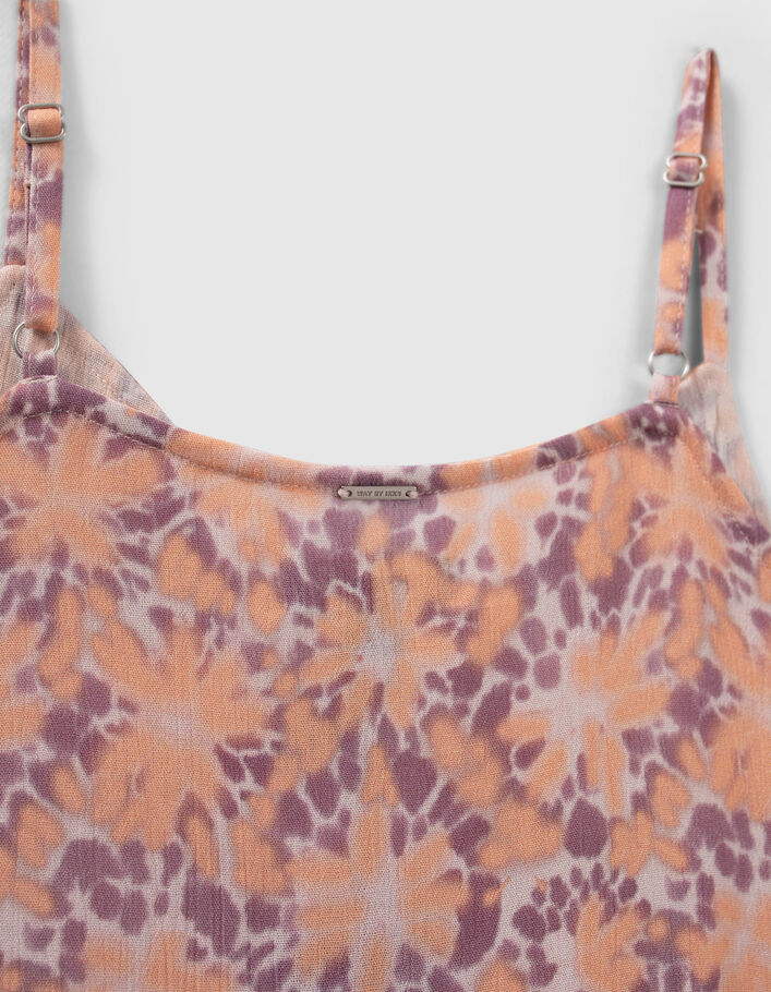 Girls’ violet psychedelic flower print camisole - IKKS