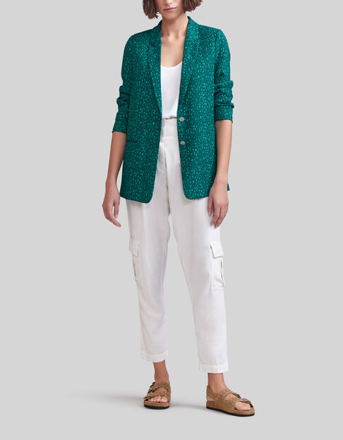 Americana esmeralda reciclada estampado pavo real Mujer - IKKS