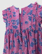 Baby girls’ mauve LENZING™ ECOVERO™ Indian floral dress-7