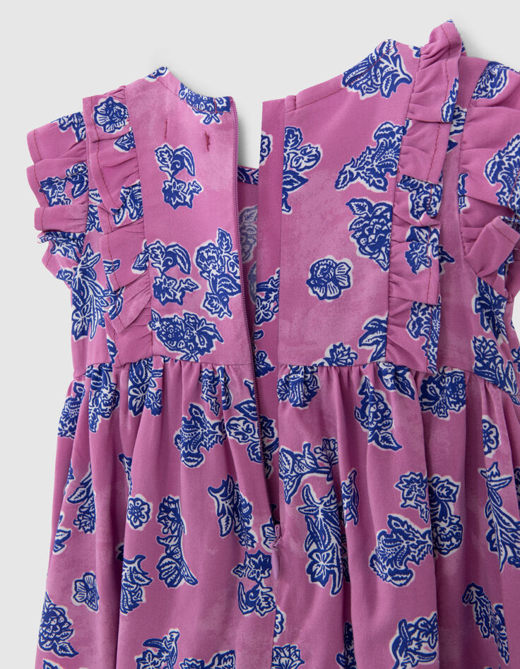 Baby girls’ mauve LENZING™ ECOVERO™ Indian floral dress-7