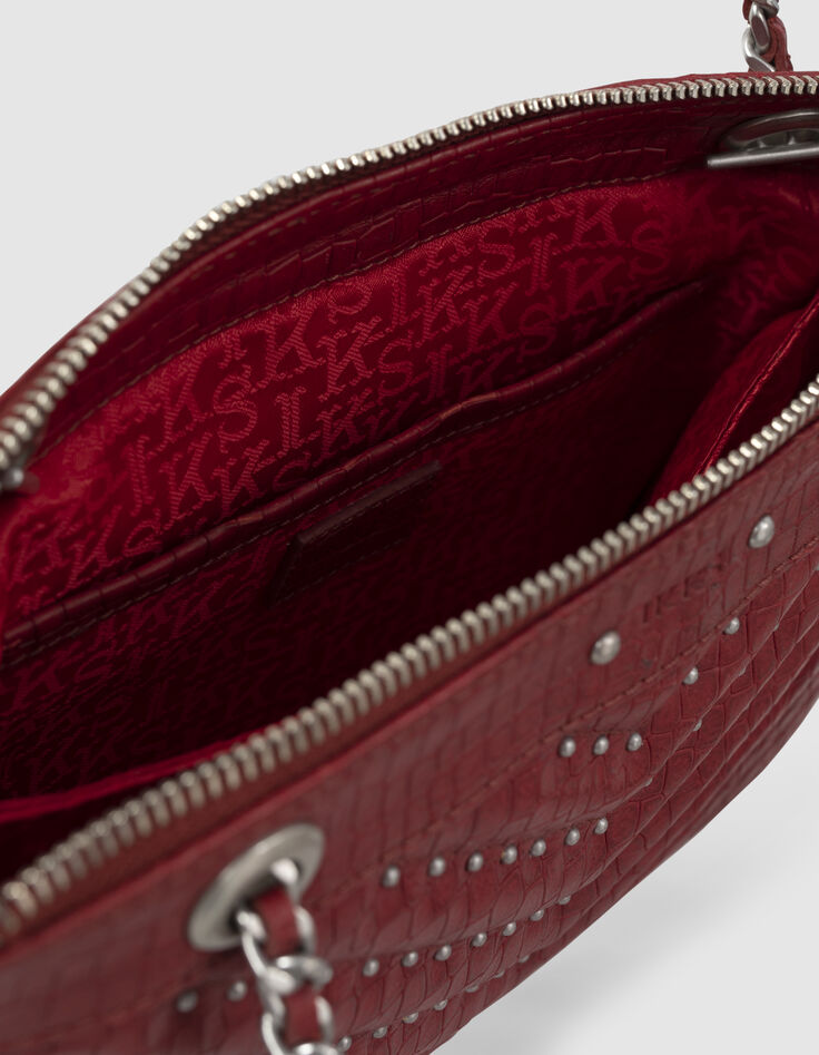 Women’s red croc-embossed leather 1440 Reporter clutch bag-7