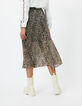 Women’s arabesque print pleated midi skirt-3