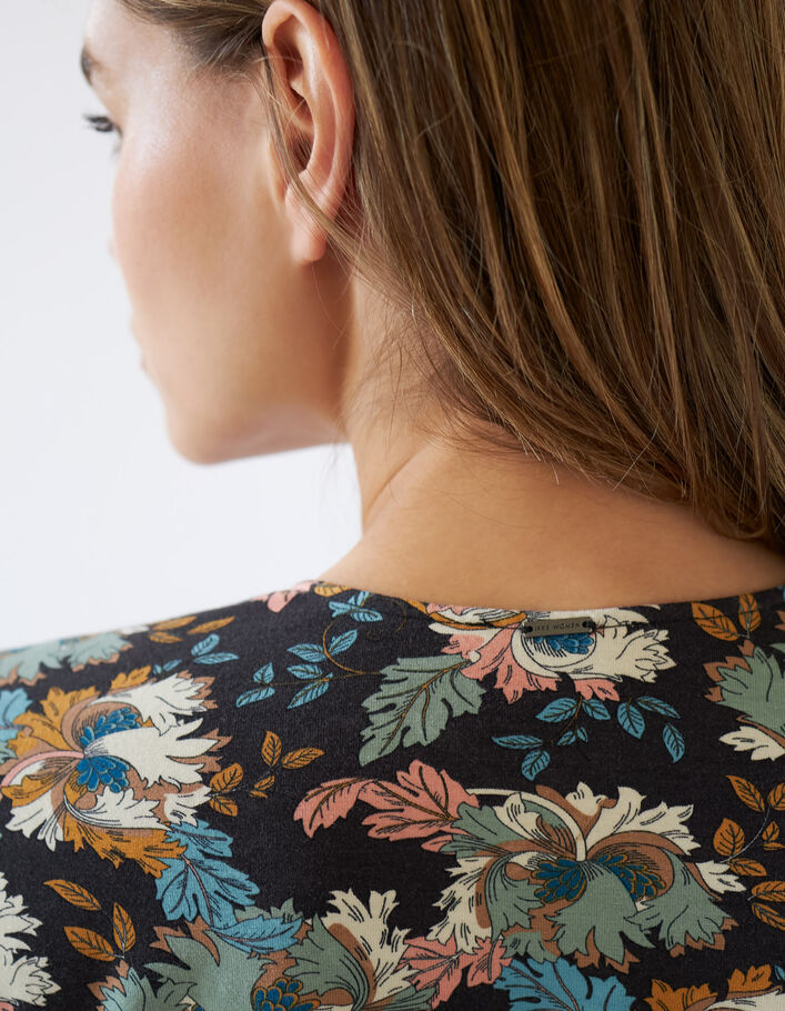 Robe jersey de viscose Ecovero® imprimé fleurs retro femme - IKKS
