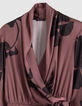 Robe midi bordeaux imprim&eacute; maxi floral Femme-7