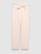 Rosa Damenhose mit asymmetrischem Bund-1