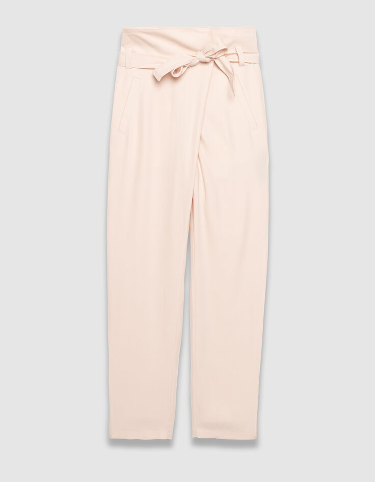 Rosa Damenhose mit asymmetrischem Bund-1