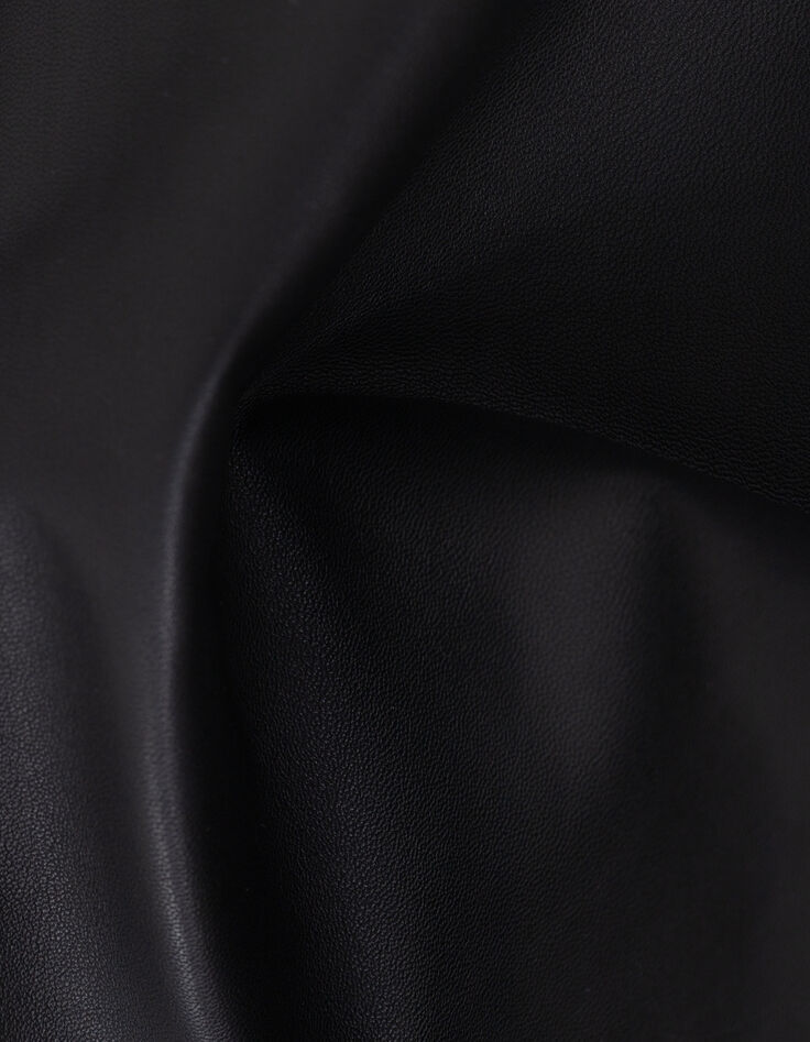 Jupe courte noire cuir Femme-7