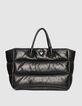 Cabas noir cuir matelassé Femme-1