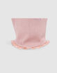 Pink knitted recycled snood for girls-2