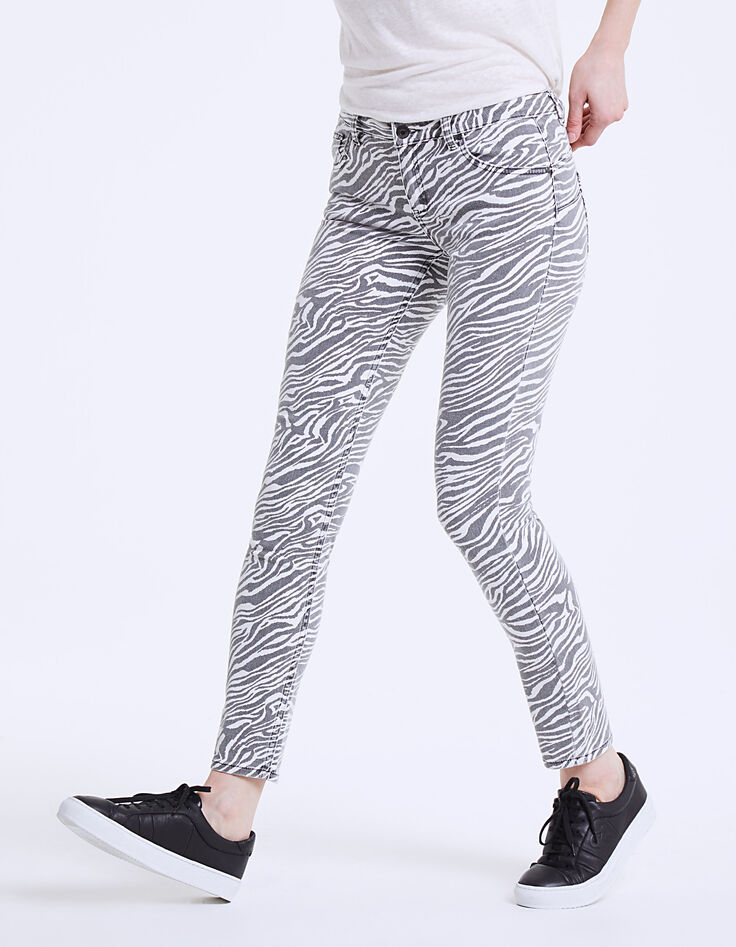 Sculpt-up-Damenjeans, Slim-Fit mit Zebraprint-2