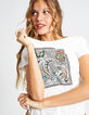 Cremeweißes T-Shirt mit Wax-Rahmen Bananas I.Code-1