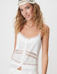 Top blanco tirantes finos con encaje Mujer-3